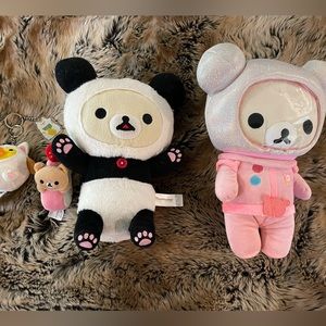 Set of 4 Rilakkuma Bear Stuff Animal Keychains